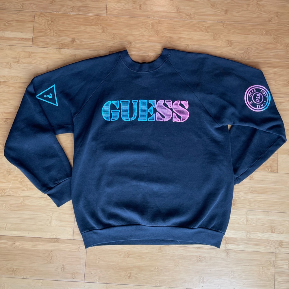 GUESS 90s Vintage Bootleg Crewneck Logo Sweatshirt